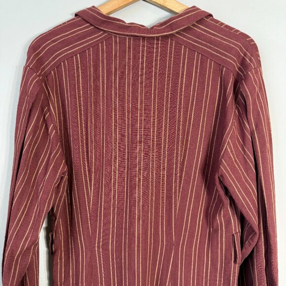 Free People Audrey Stripe Midi Dress Women's Small Red Button Up Collared Boho - Picture 13 of 15